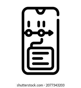 aplicación móvil para planear el vector de icono de línea. aplicación móvil para el signo de planificación. símbolo de contorno aislado ilustración negra