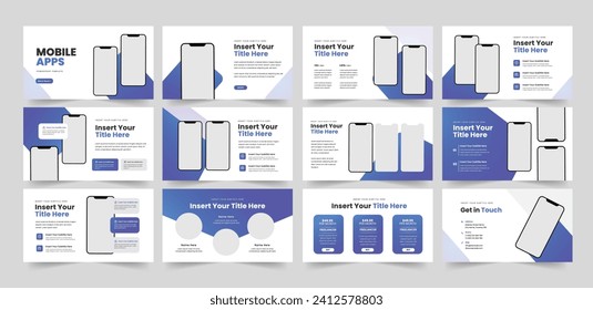 Mobile App Presentation Design Mobile App Slide Set Template.