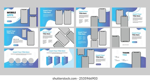 mobile app presentation slide design template. app presentation template