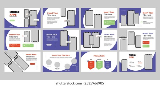 mobile app presentation slide design template. app presentation template