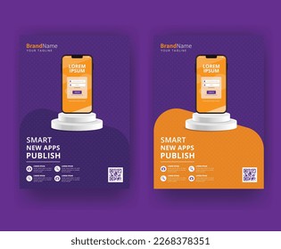 Mobile app promotion flyer design template