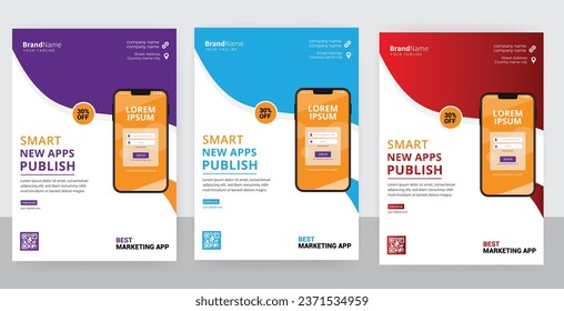 Mobile app promotion flyer design template