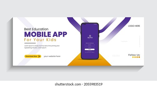 Mobile app promotion social media Cover  and web banner Design.Mobile App Cover for advertisement