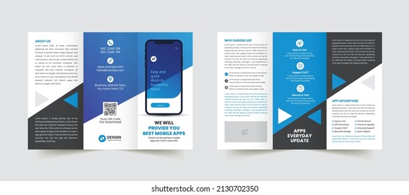 Mobile App Promotion Trifold Business Brochure Template