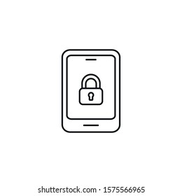 mobile app protection - minimal line web icon. simple vector illustration. concept for infographic, website or app.