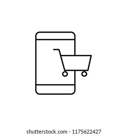 mobile app purchases icon. Element of commerce icon for mobile concept and web apps. Thin line mobile app purchases icon can be used for web and mobile