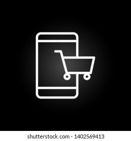 mobile app purchases neon icon. Elements of commerce set. Simple icon for websites, web design, mobile app, info graphics