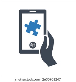 Mobile app, puzzle piece icon
