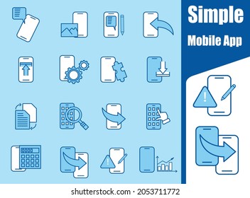 mobile app related vector line icon Contains icons such as components, analytics, cryptography.
