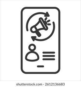 Mobile App Remarketing Icon Vector Illustration Outline