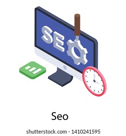 
Mobile app, seo isometric icon 
