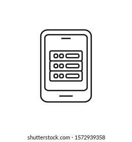 mobile app server - minimal line web icon. simple vector illustration. concept for infographic, website or app.