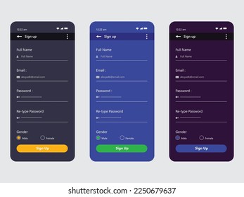 mobile app sign up page design