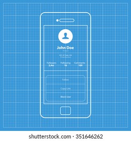 Mobile app single screen ui kit. Profile user screen personal information screen.