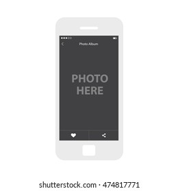 Mobile app single screen ui kit. Photo albumt screen.