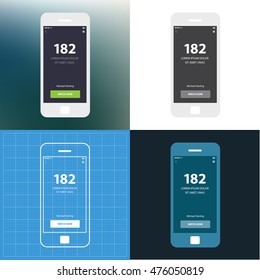 Mobile app single screen ui kit. Photo album gallery screen.