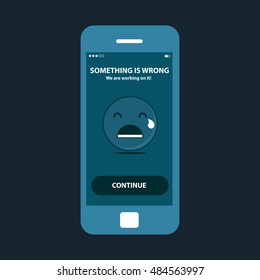 Mobile app single screen ui kit. Something is wrong screen.