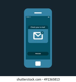 Mobile app single screen ui kit. Check your email screen.