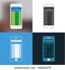Mobile app single screen ui kit. Membership Plans screen.