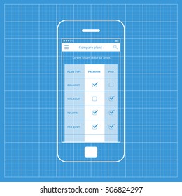 Mobile app single screen ui kit. Membership Plans screen.