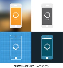 Mobile App Single Screen Ui Kit. Loading Screen.