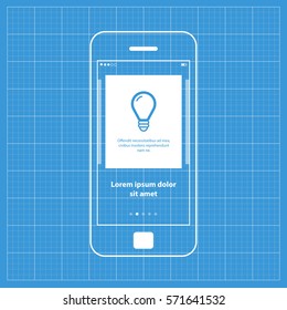 Mobile app single screen ui kit. Tutorial gallery screen.