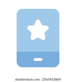 A mobile app with a star, symbolizing ratings or favorites icon