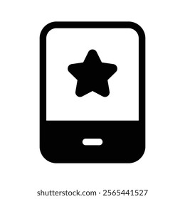 A mobile app with a star, symbolizing ratings or favorites icon