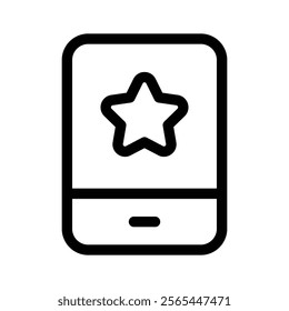 A mobile app with a star, symbolizing ratings or favorites icon