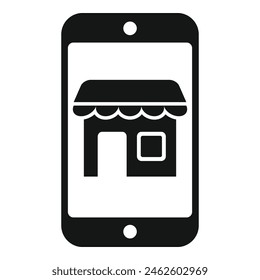 Mobile App Store Locator-Symbol einfache Vektorgrafik. Internet vermarkten. Verkaufsdirektion
