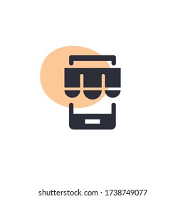 Tienda de aplicaciones móviles - Icono moderno (Pictograma)