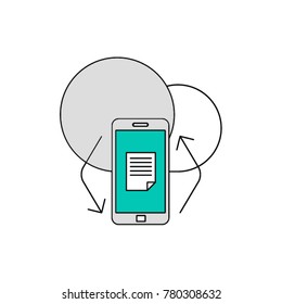 Mobile app sync vector icon