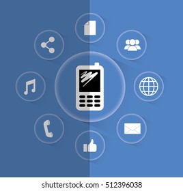 Mobile app technology icon vector illustration graphic design