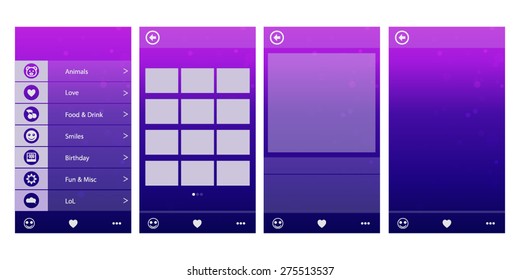 Mobile App Template Multiple Screens Easy Stock Vector (Royalty Free ...