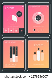 Mobile App UI Chart and Diagram screens mockup kit