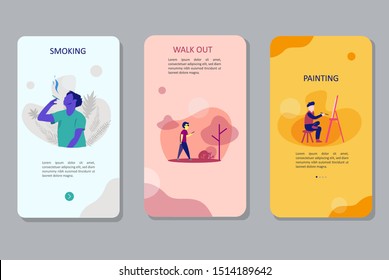 mobile app UI flat vector illustration bundle