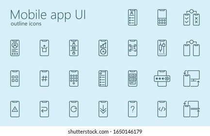 Mobile app UI iconset. Was created with grids for pixel perfect.