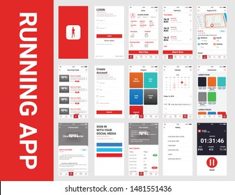 Mobile App Ui Kit Running App Template