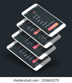 App móvil UI Iniciar sesión y Registrarse pantallas 3d kit de maqueta