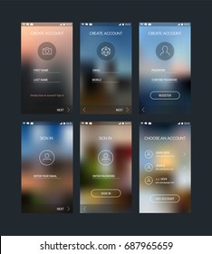 Mobile App UI Sign In and Sign Up screens mockup kit