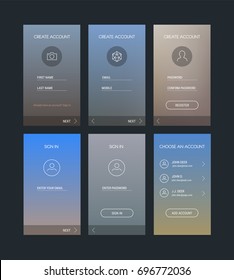 Mobile App UI Sign In and Sign Up screens mockup kit