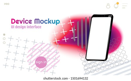 Mobile App UI and UX Alternative Trendy Concept Vector Mockup.