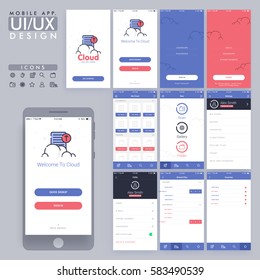 Mobile App UI, UX, GUI Design For Responsive Website And E-commerce Business With Sign In, Sign Up, Setting, Profile And Shared File Screens.