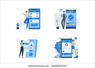 Mobile App User Interface Illustrations