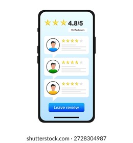 Diseño de interfaz de interfaz de usuario de App móvil. Ilustración vectorial