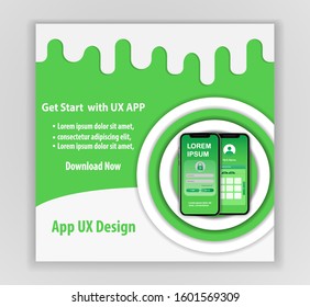 Mobile app ux design vector template concept