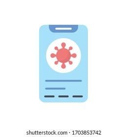 Mobile App Vector Flat illustration. Corona virus pandemic icon.