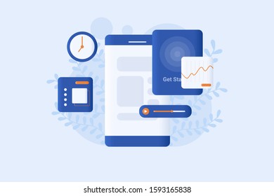 mobile app vector illustration. modern business illustration flat design
