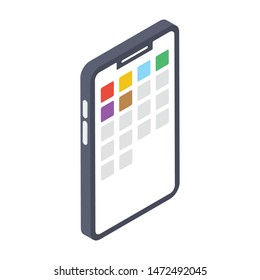Mobile app vector in isometric design 