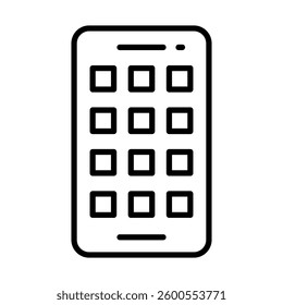 Mobile App Vector Line Icon Design